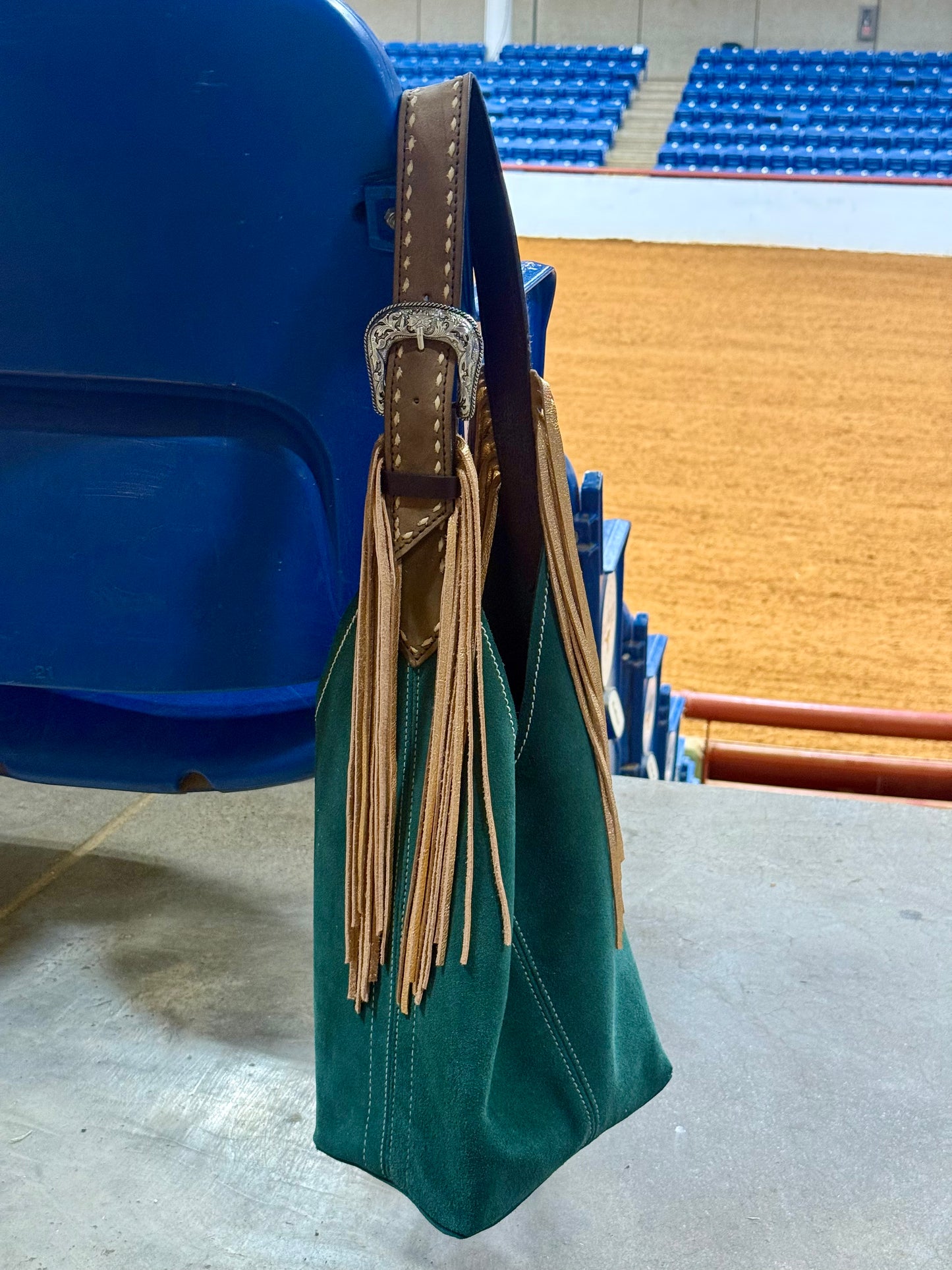 Darlin Duo Bag- Emerald with TBS Fringe Strap