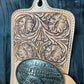 Golden antique AA floral tooled buckle holder