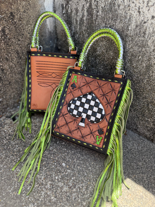 NEON WRANGLER- Checkered Ace FRINGE