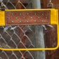 Clear travel Bag- Turquoise Stars on Yellow