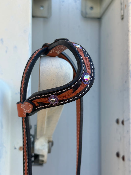 2074-Purple Collection 5/8" Wave one ear headstall