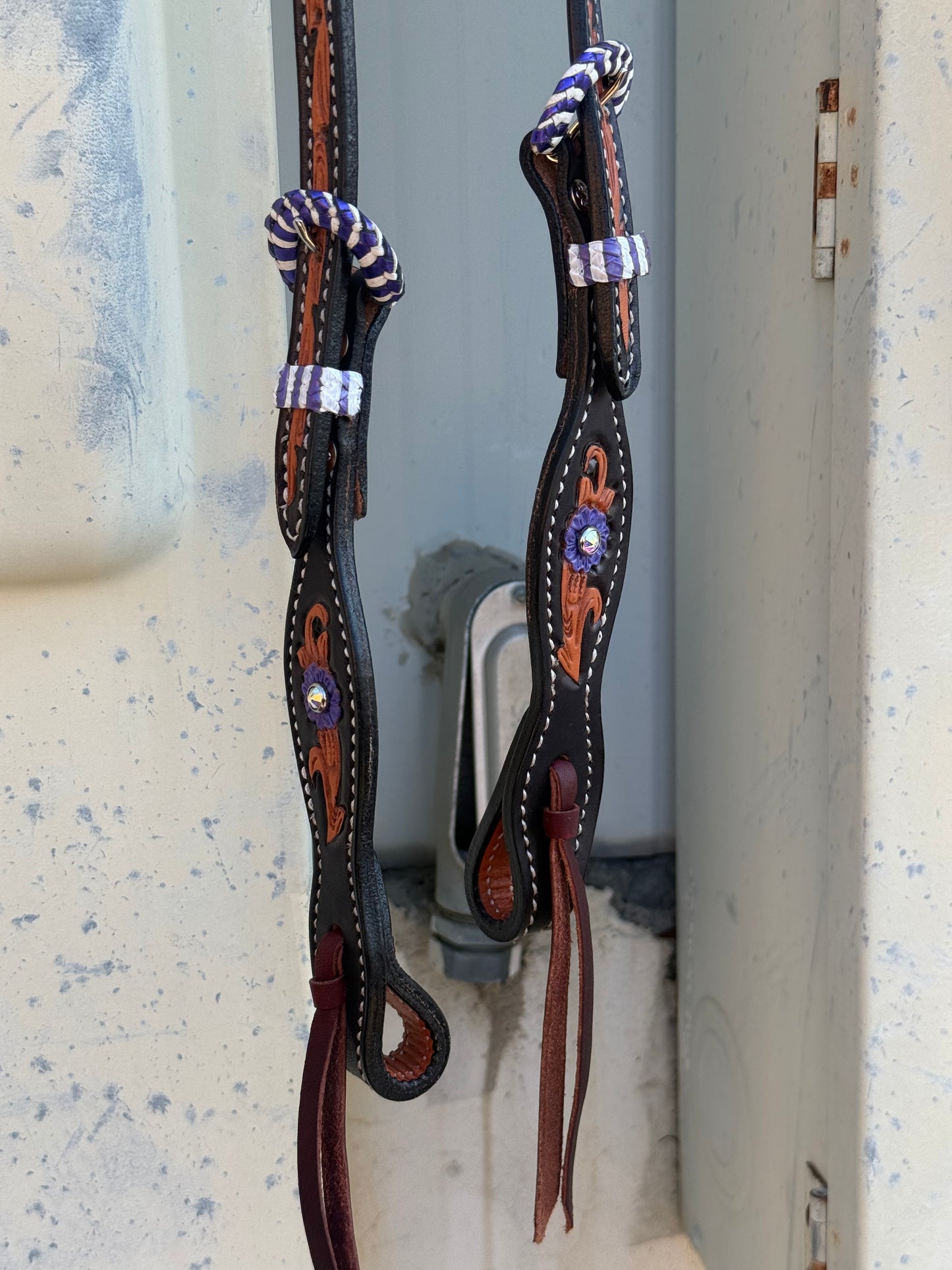 2074-Purple Collection 5/8" Wave one ear headstall