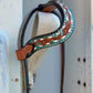 2074-Turquoise Shimmer 5/8" Wave one ear headstall
