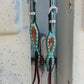 2074-Turquoise Shimmer 5/8" Wave one ear headstall