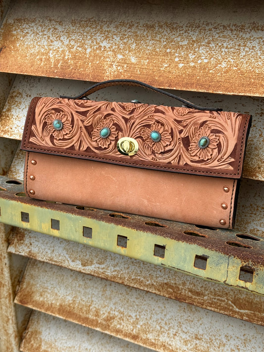 THE RANCH HANDBAG- TURQUOISE STONE