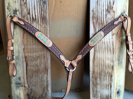Rodeo Award | 1.75" Contoured Breastcollar w/ overlay & SS spots (8)