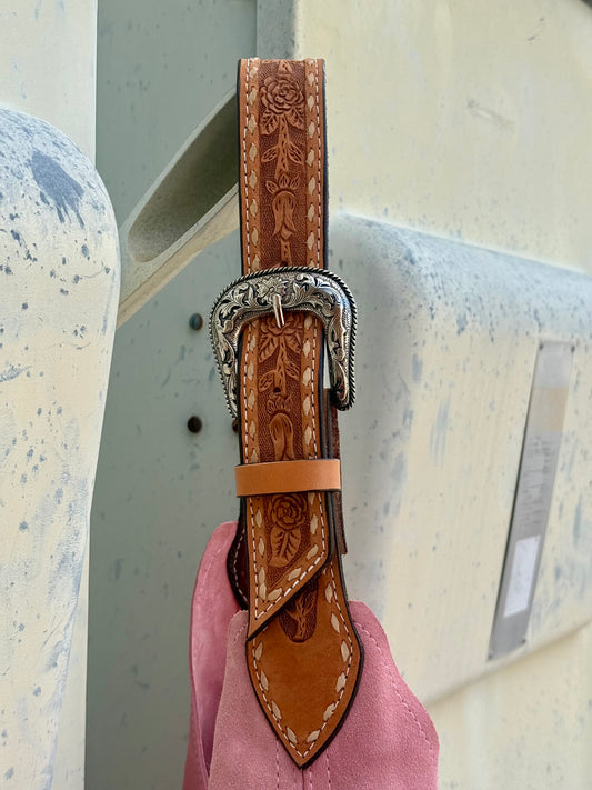 Darlin Duo - Light Pink Suede W/ Rose Strap