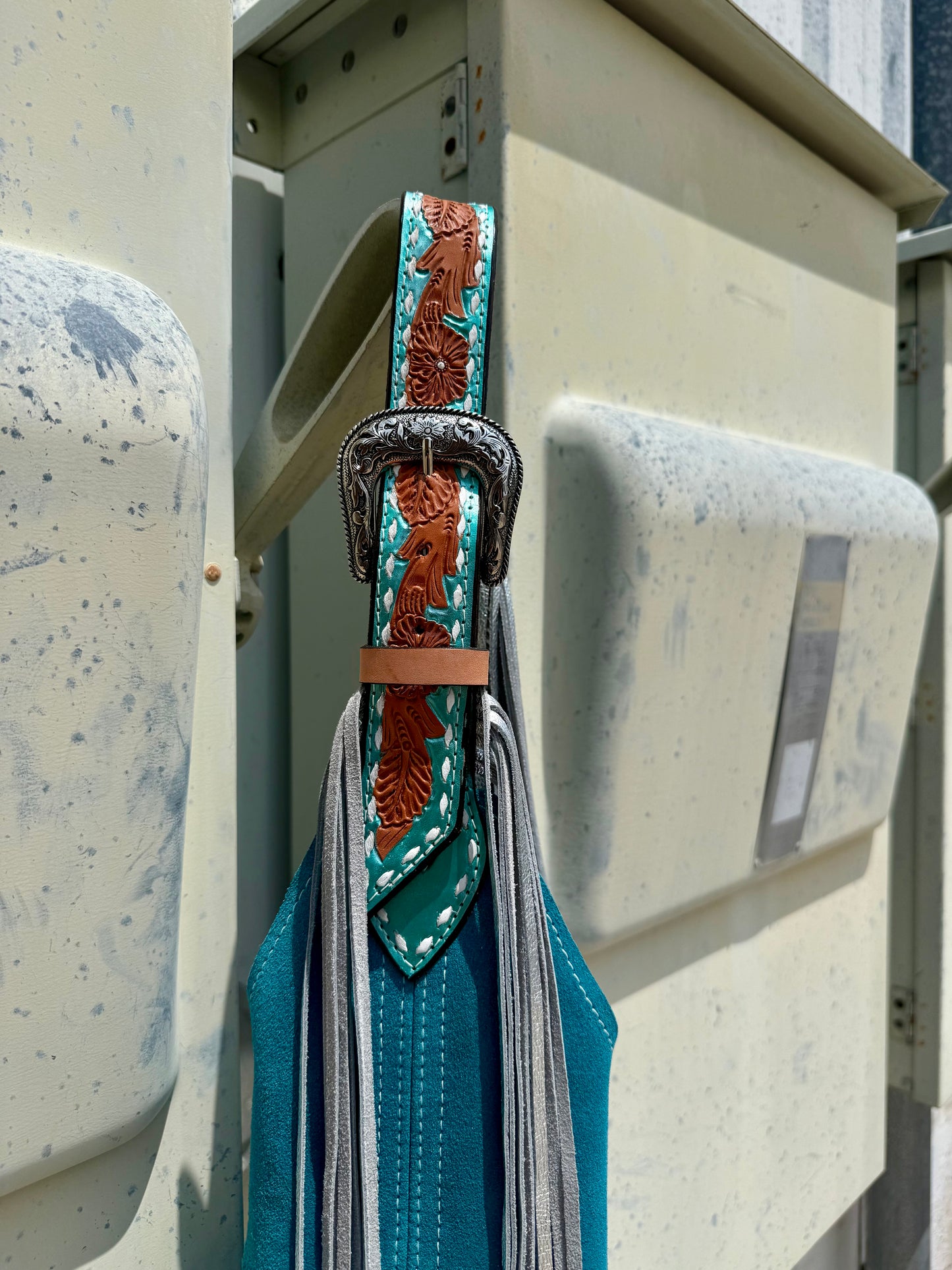 Darlin Duo - Teal With Turquoise Shimmer Fringe Strap