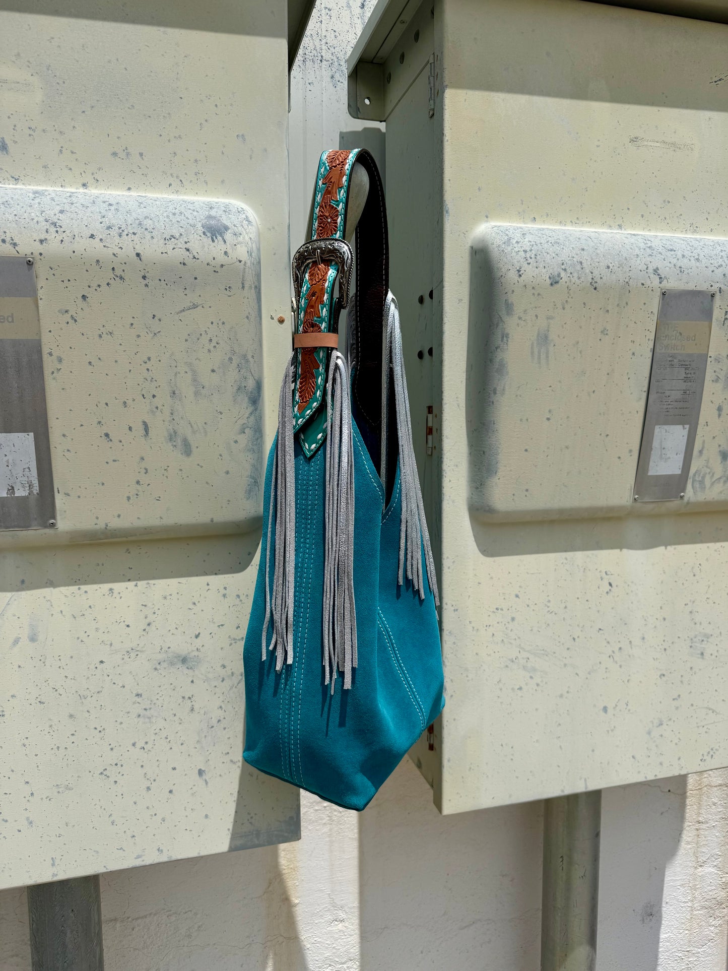 Darlin Duo - Teal With Turquoise Shimmer Fringe Strap
