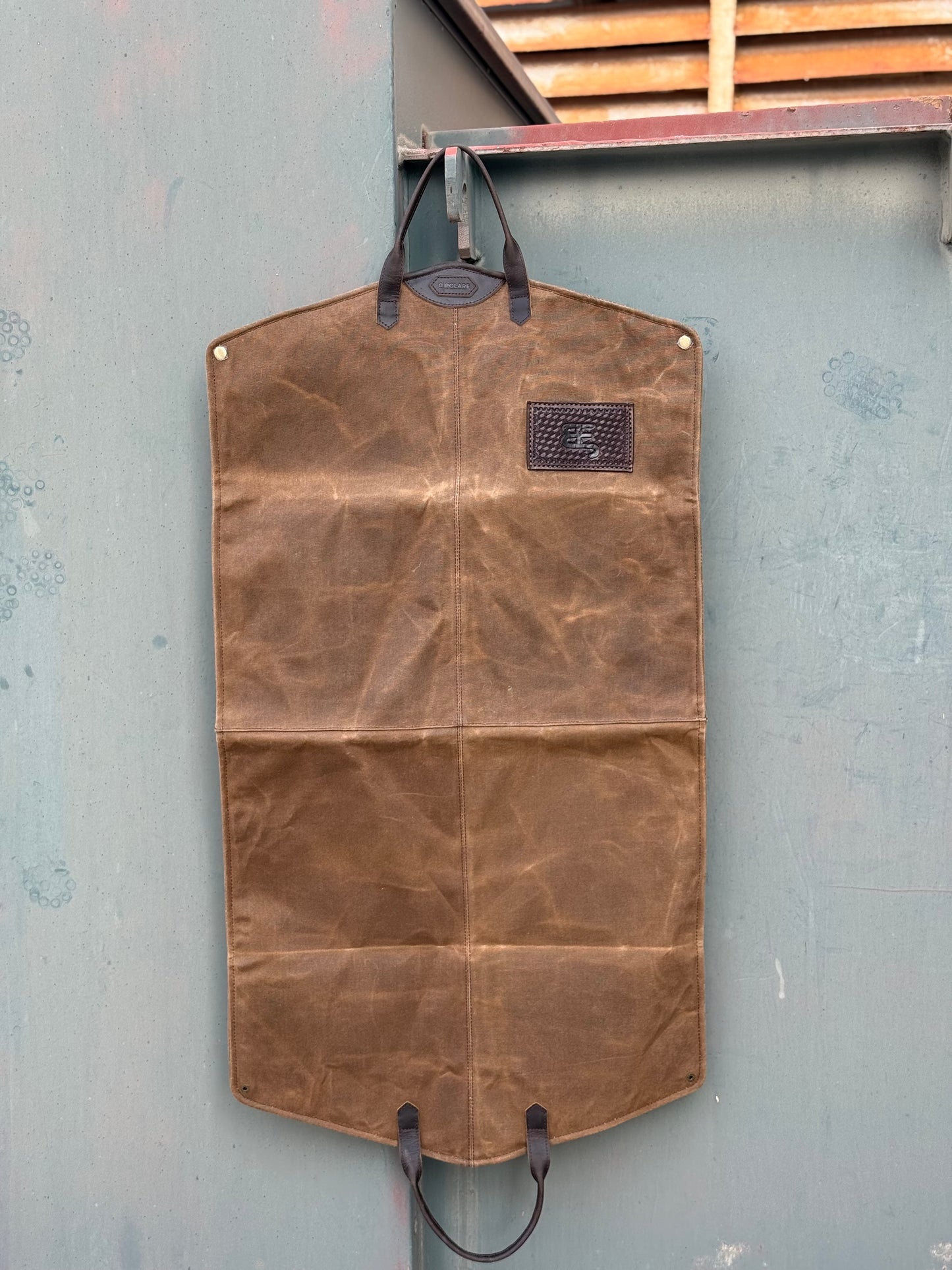Custom Leather Trim Garment Bag w/ Brand