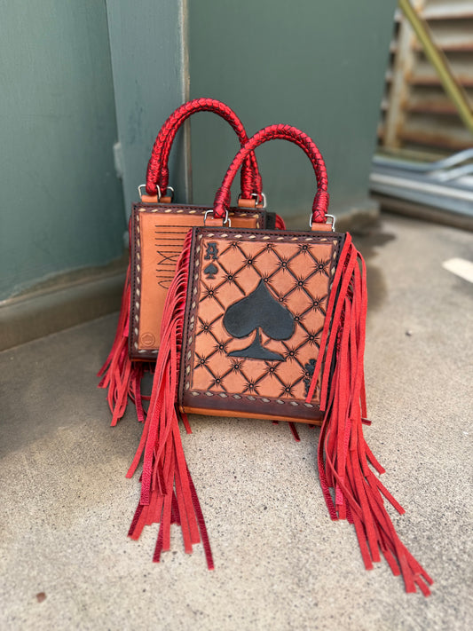 The Card Handbag- The Red Ace Fringe