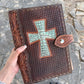 #16 Bible cover Turquoise gator cross on toast (ONE OF ONE ONLY)