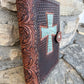 #16 Bible cover Turquoise gator cross on toast (ONE OF ONE ONLY)