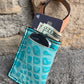 Boot Wallet w/ Pull Tab- Turquoise Gator