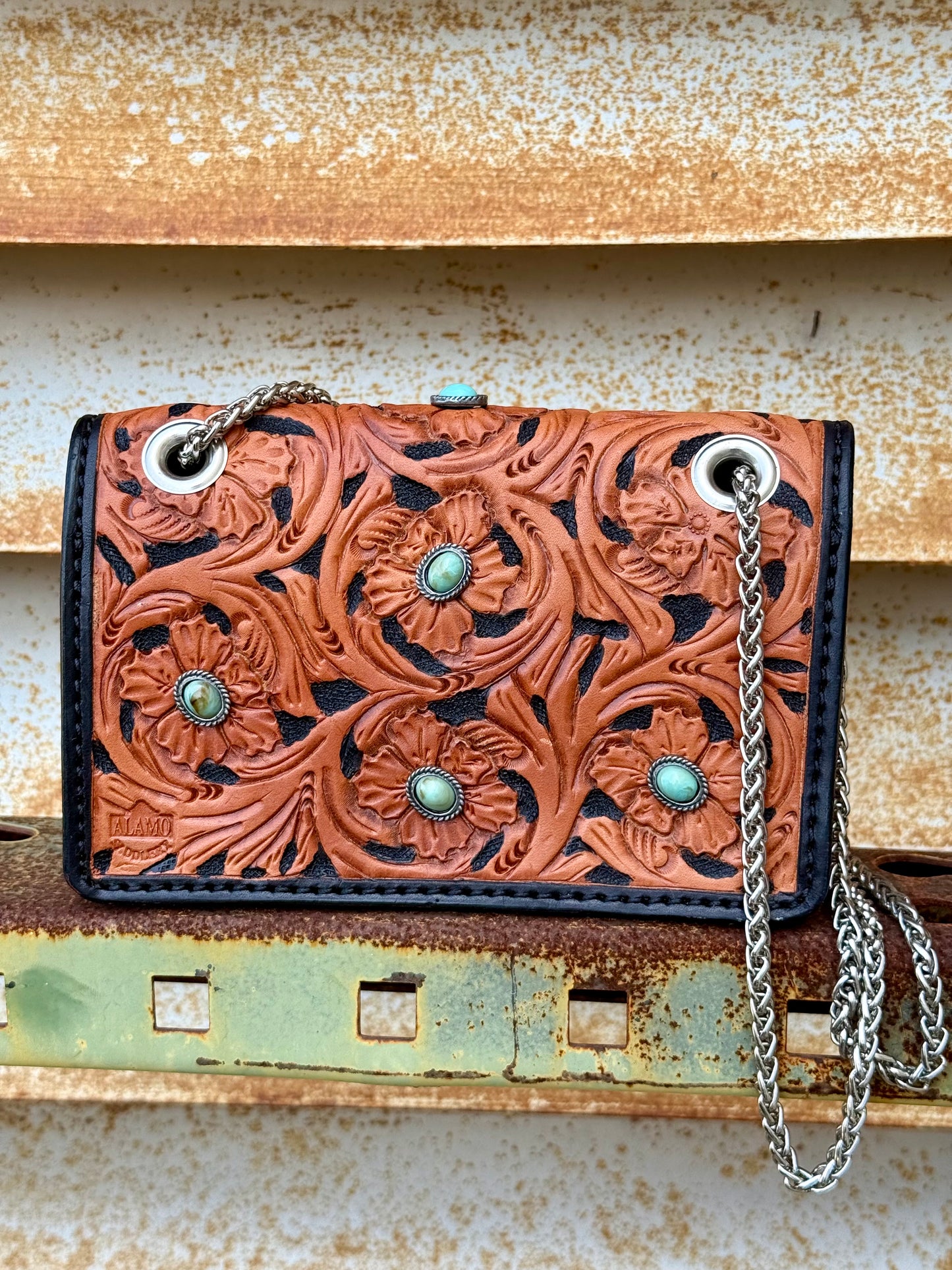 The Cowgirl Clutch- Turquoise (FULL LEATHER)