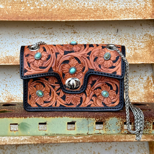 The Cowgirl Clutch- Turquoise (FULL LEATHER)