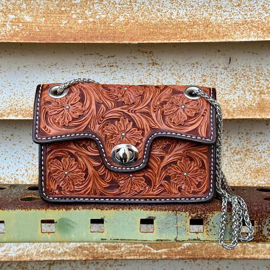 The Cowgirl Clutch- Silver (FULL LEATHER)