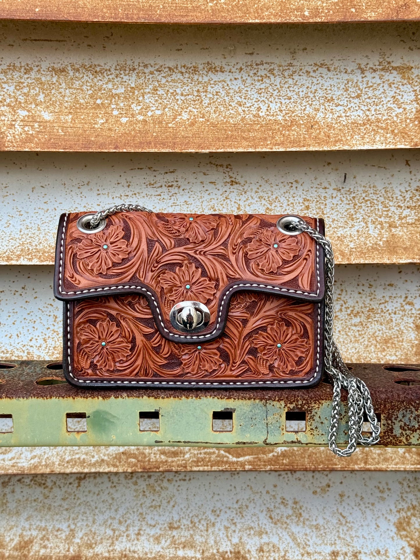 The Cowgirl Clutch- Silver (FULL LEATHER)