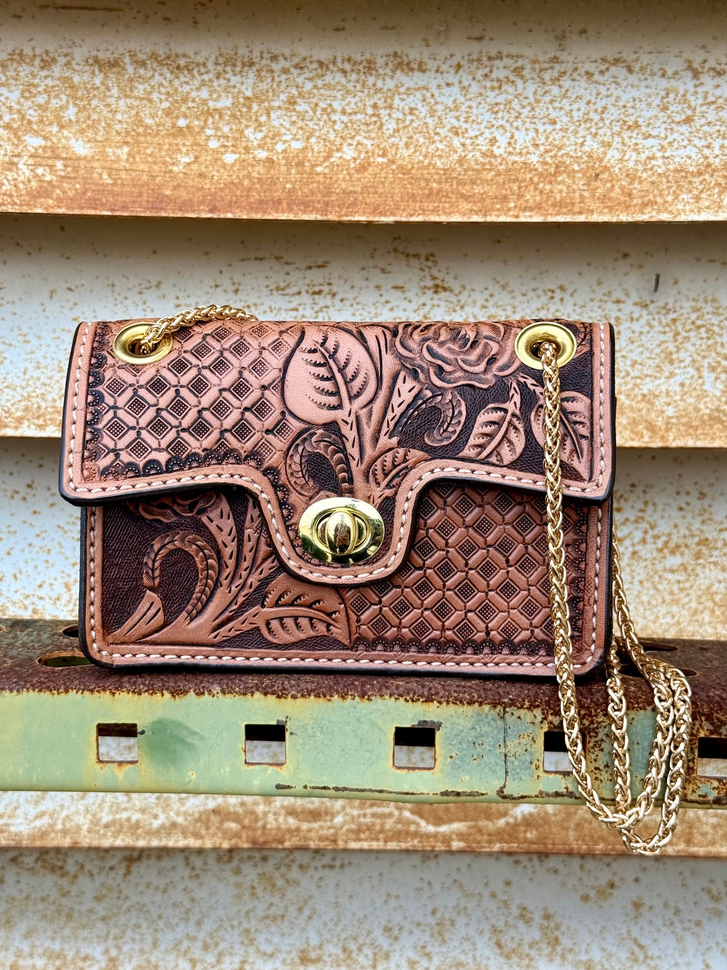 The Cowgirl Clutch- Rose (FULL LEATHER)