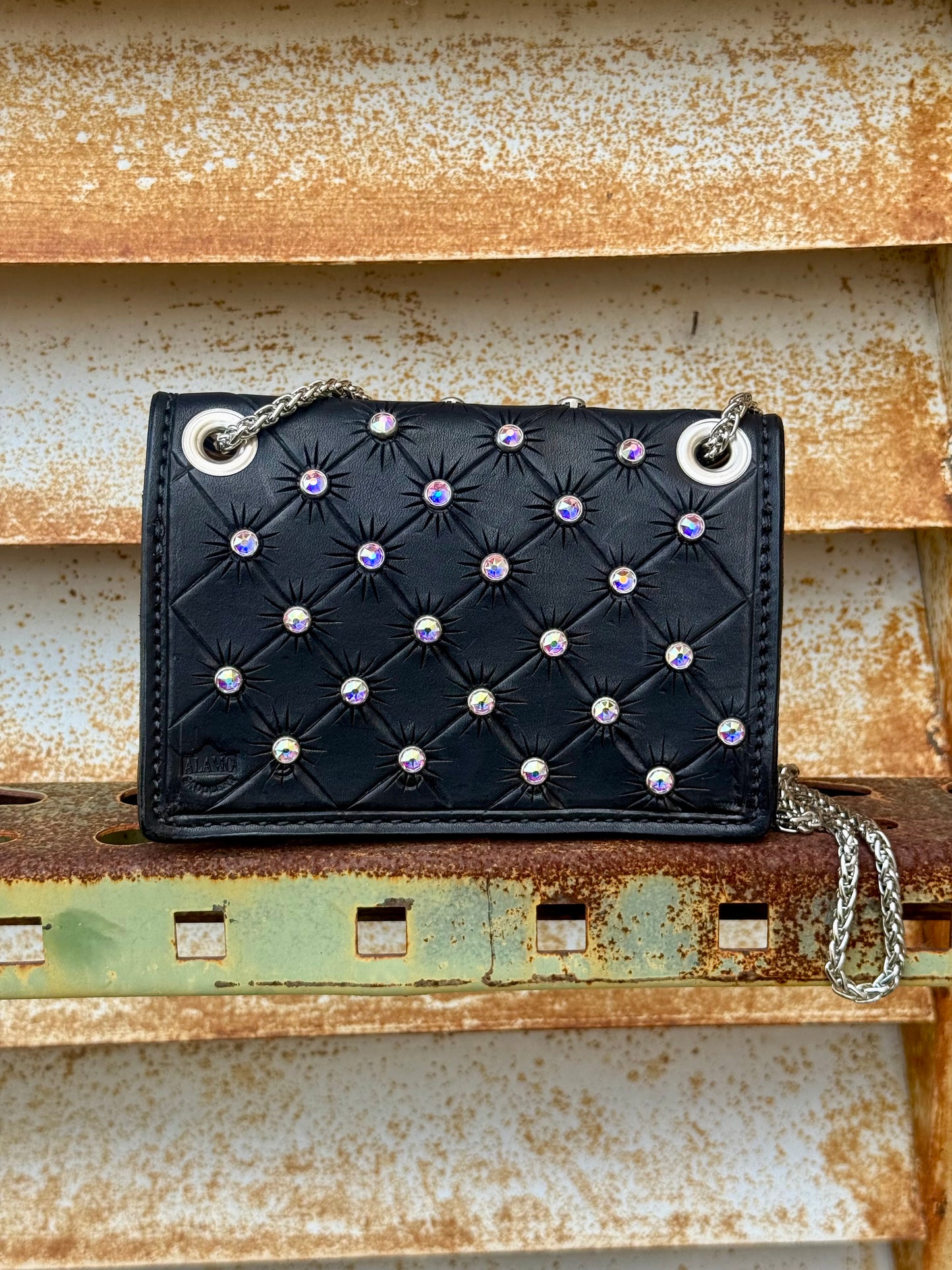The Cowgirl Clutch- Rhinestone Black Edition (FULL LEATHER)