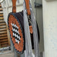 11" Canteen - Checkered w/ fringe strap