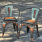 (STOCK!) SET OF 2 The Country Coffee Chairs- TURQUOISE GATOR