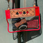 Clear Travel Bag- Card Icons on Red