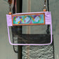 Clear Travel Bag- Floral Neon Wrangler on Purple