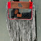 Clear Travel Bag-Checkered Ace on Red with Fringe