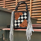 The Card Handbag- Checkered with Fringe