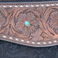 Fringe Clutch- Turquoise Stone (chocolate)