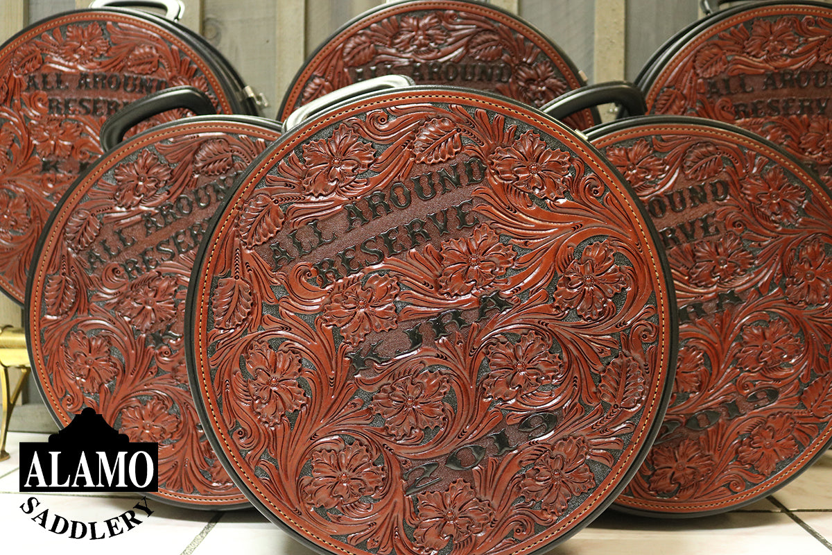 Rodeo Award | Rope Can Floral Tooled w/ Paint & Lettering (24)