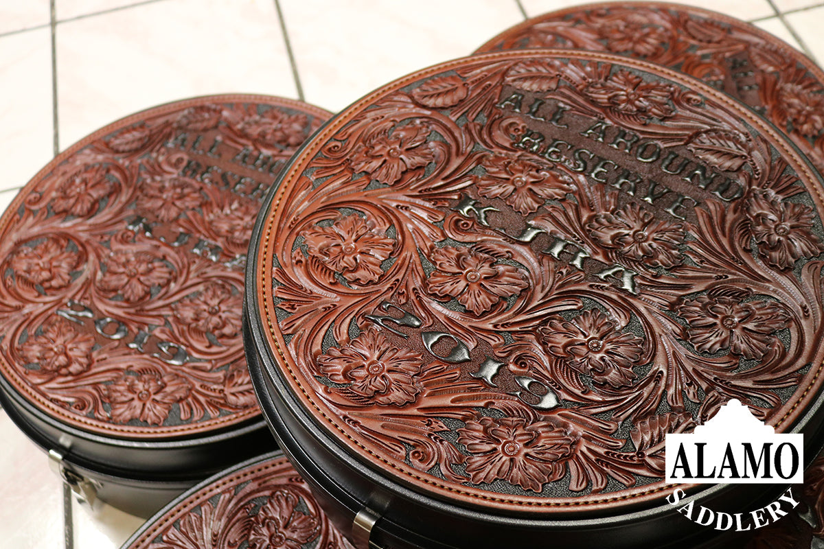 Rodeo Award | Rope Can Floral Tooled w/ Paint & Lettering (24)