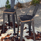 (PRE-ORDER) SWIVEL BAR STOOLS WITH TALL BACK "The Black Cowboy Stitch"
