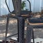 (STOCK) SET OF 2 30" BLACK SWIVEL BAR STOOL WITH BLACK COWBOY STITCH