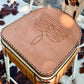 (PRE-ORDER) COW SUEDE INLAY & FRINGE Bar Stools w/ TALL BACK (COPPER FRINGE)