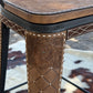 (STOCK) SET OF 2 30" BLACK SWIVEL BAR STOOL WITH CHOCOLATE COWBOY STITCH