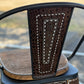 (STOCK) SET OF 2 30" BLACK SWIVEL BAR STOOL WITH CHOCOLATE COWBOY STITCH