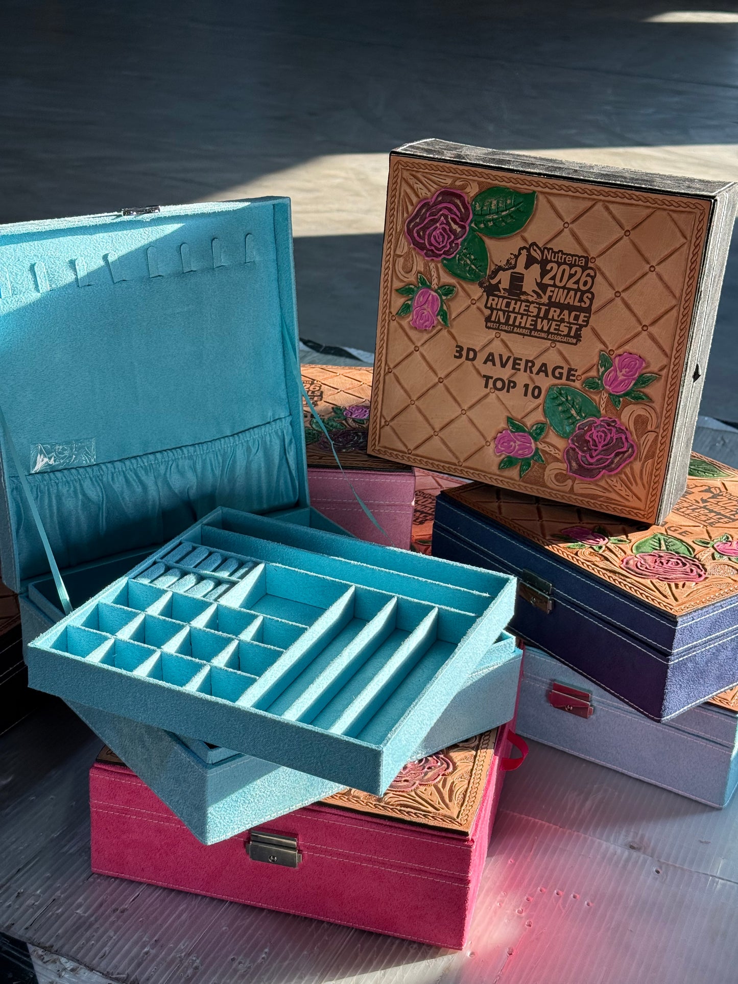 Rodeo Award | Large Velvet Jewelry Box w/ combo tool & Laser engraving