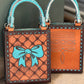The Card Handbag- Turquoise bow