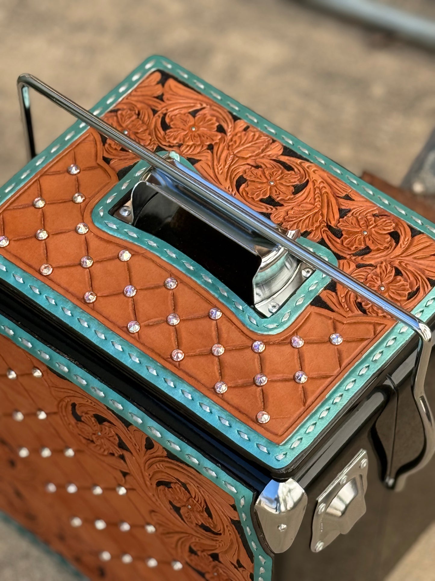 Retro Rodeo Black Cooler- Rhinestone