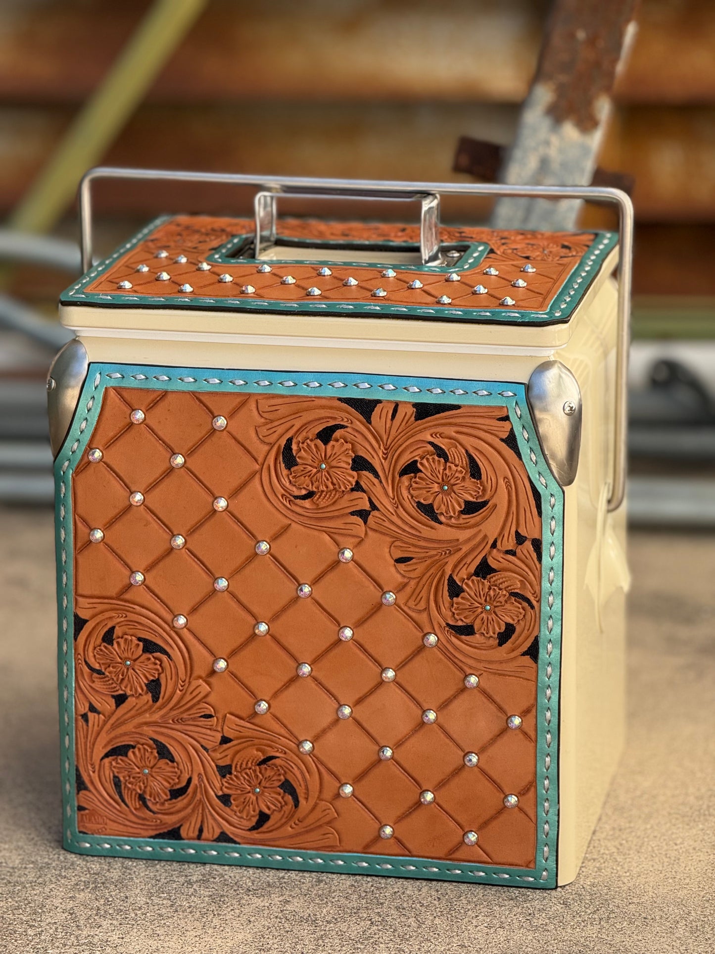 Retro Rodeo Cream Cooler- Rhinestone