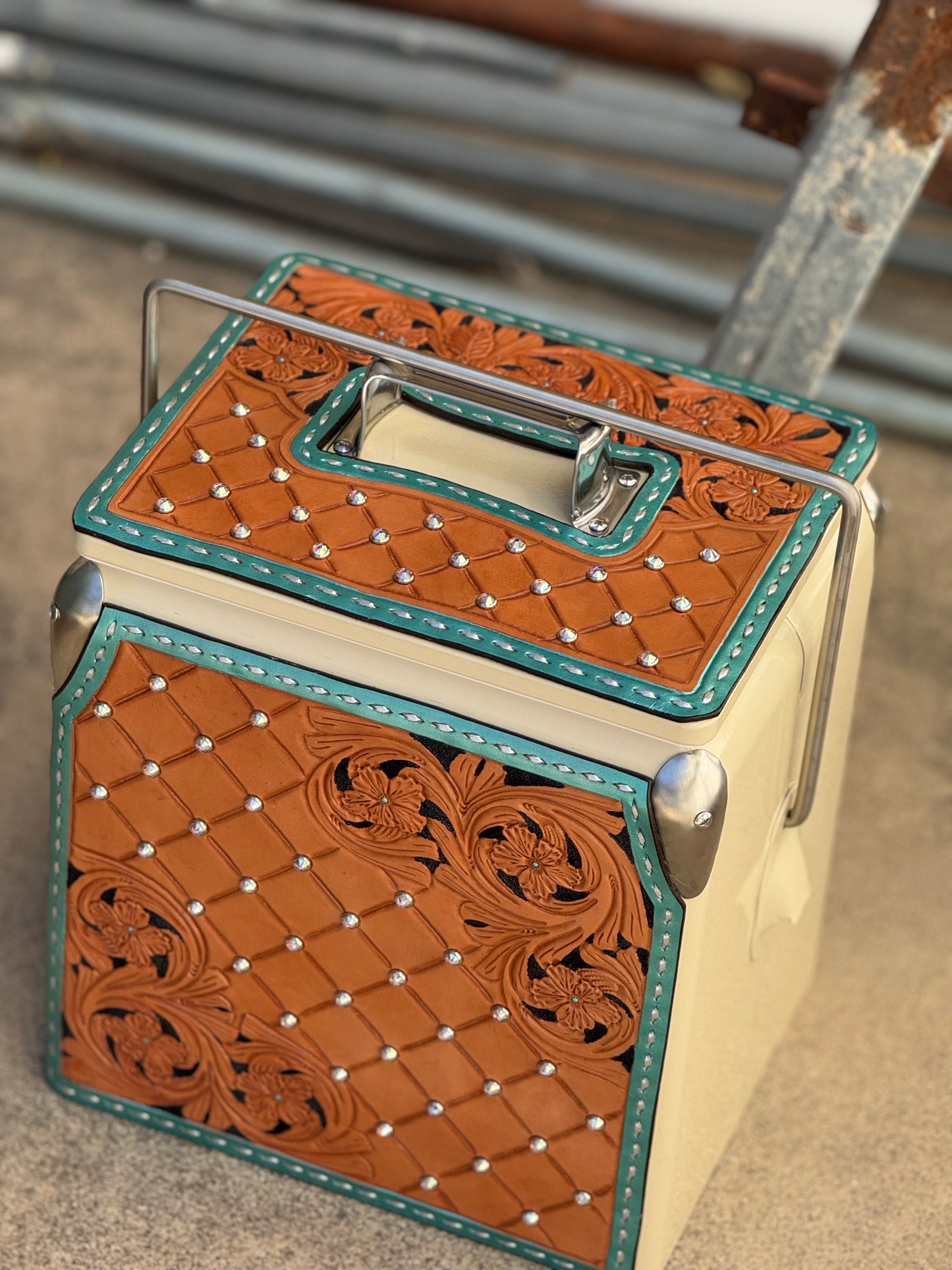 Retro Rodeo Cream Cooler- Rhinestone