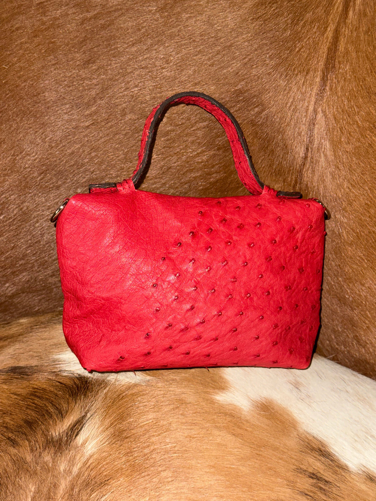 The Rio Grande | Exclusive Exotic Handbag - Red Ostrich