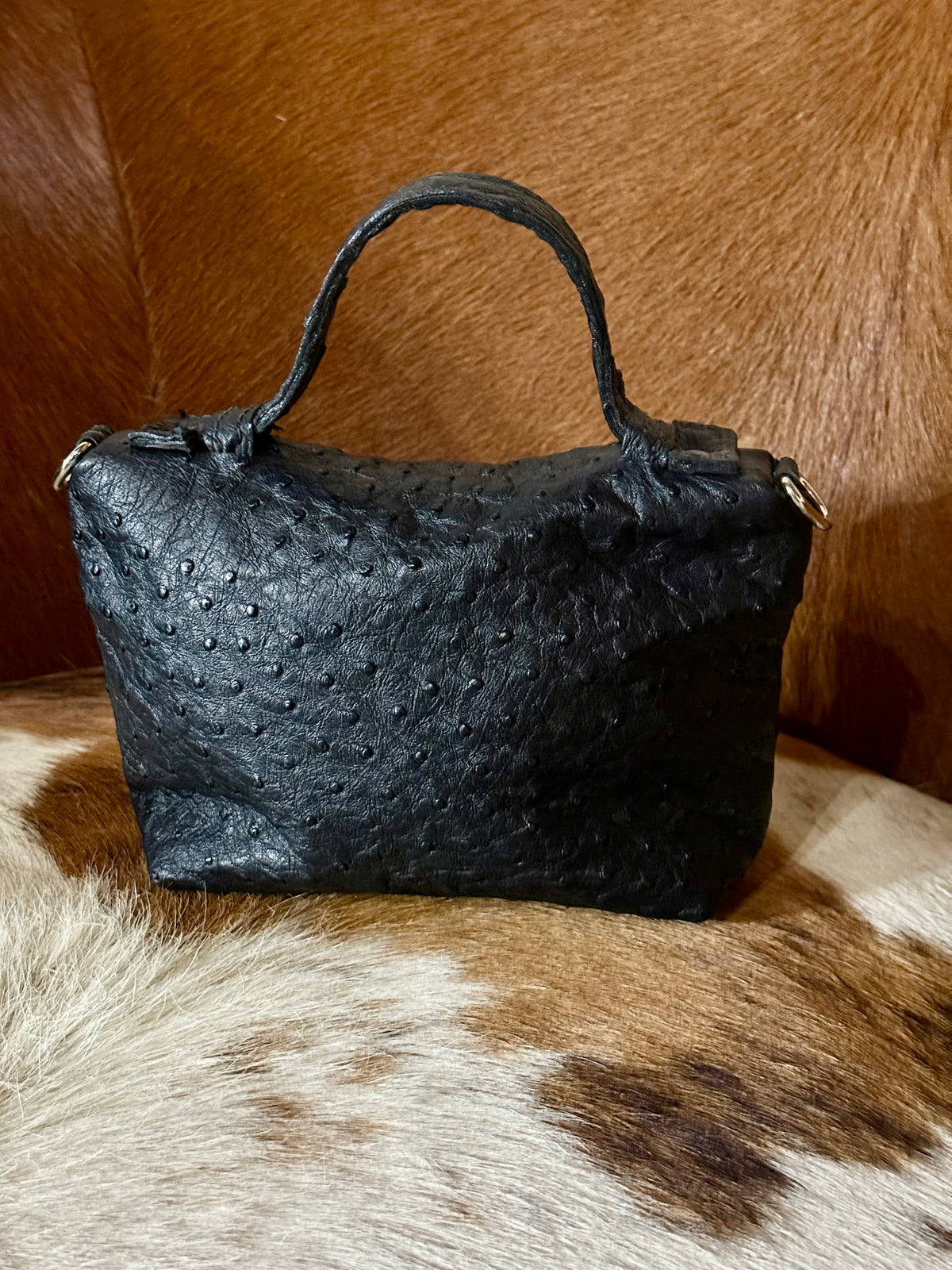 The Rio Grande | Exclusive Exotic Handbag - Black Ostrich