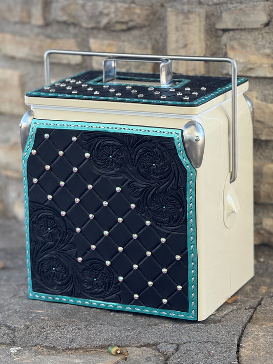 Retro Rodeo Cream Cooler- Rhinestone in black