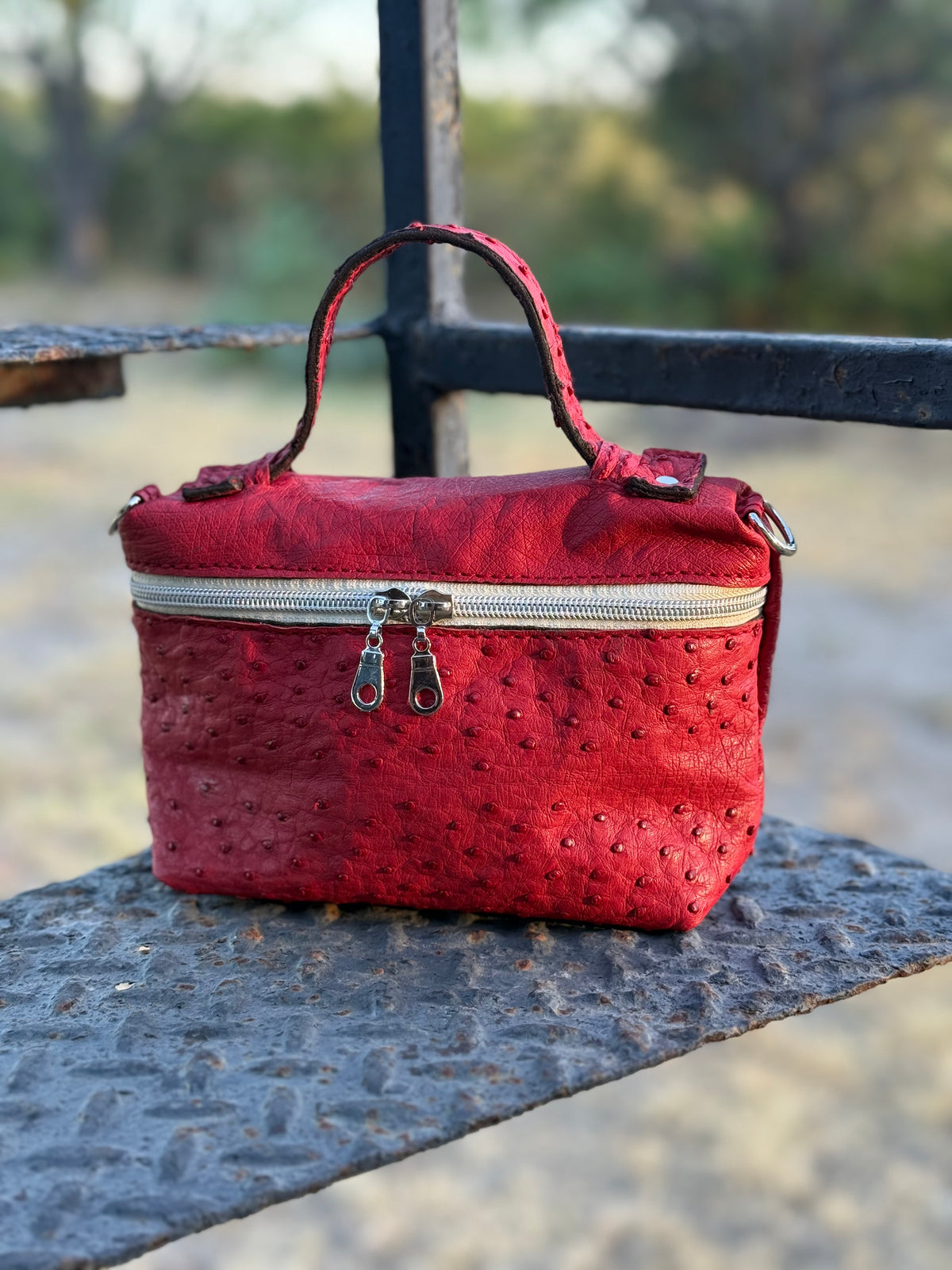 The Rio Grande | Exclusive Exotic Handbag - Red Ostrich