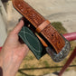 Clearance | Cowboy Stitch Belt w/ floral tips - Emerald