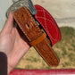 Clearance | Cowboy Stitch Belt w/ floral tips - Red