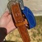 Clearance | Cowboy Stitch Belt w/ floral tips - Blue